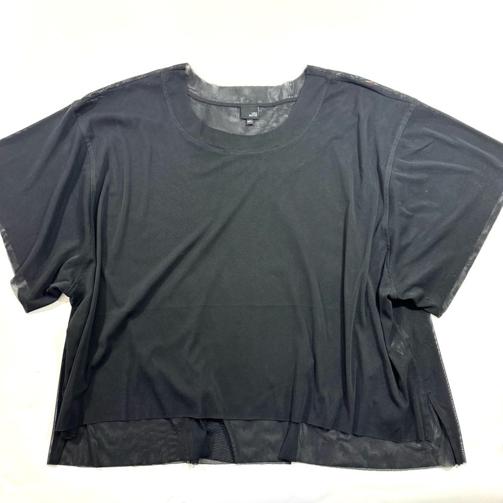 Lisa Bayne Sheer Boxy Blouse Black
